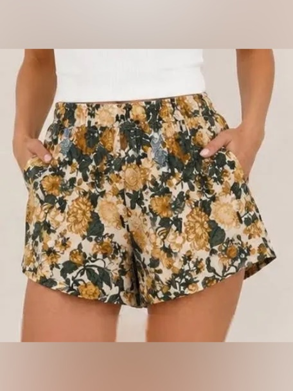 Abercrombie Floral Linen-Blend Pull-On Short